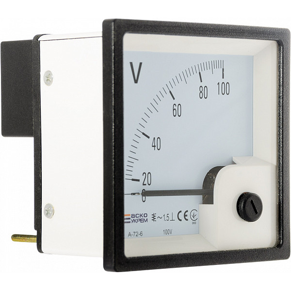 Вольтметр Аско-Укрем 30А 100В АС 72х72мм (A-72-6) (A0190010064) - фото №3