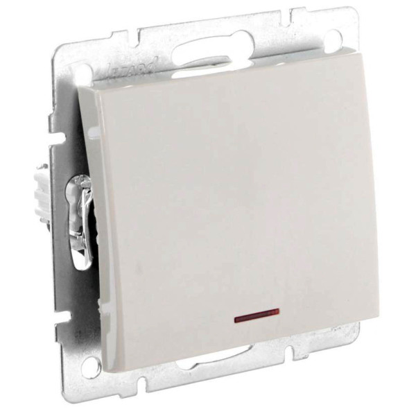 Вимикач Lezard Rain (703-0388-111) з підсвічуванням (кремовий) - фото №1