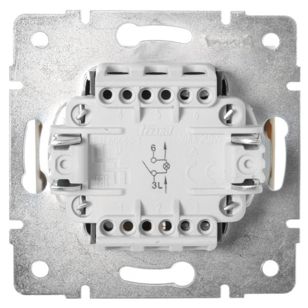 Вимикач Lezard Rain (703-0388-111) з підсвічуванням (кремовий) - фото №2