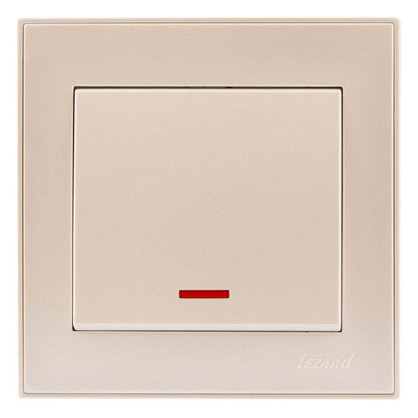 Вимикач Lezard Rain (703-0388-111) з підсвічуванням (кремовий) - фото №3