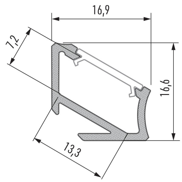 Профиль для светодиодной ленты Lumines H сталь - фото №1