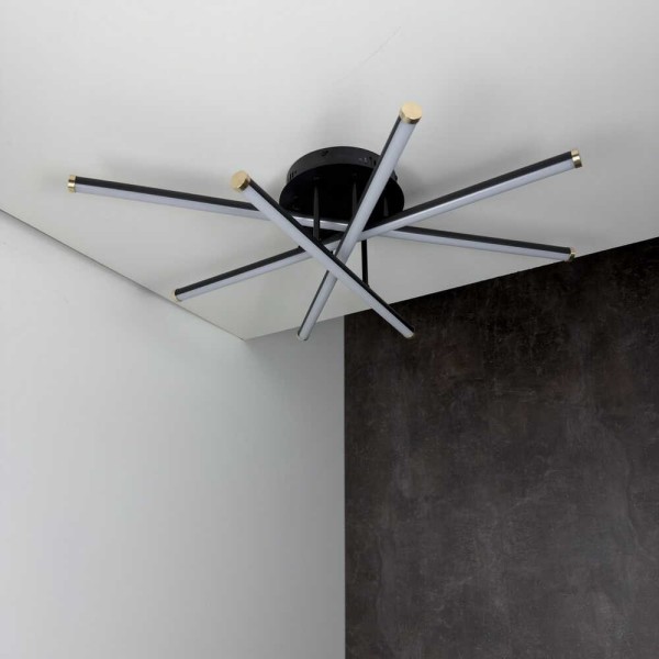 Светильник LED smart ROLEX+пульт 80W 3000-5000K IP20 прямокутник черный + золото Violux ( 220955 )