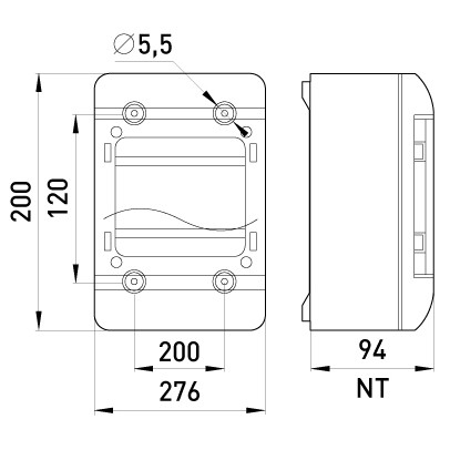 Навісний пластиковий корпус E.Next NT 18-модульний IP40 (6665-118) - фото №1
