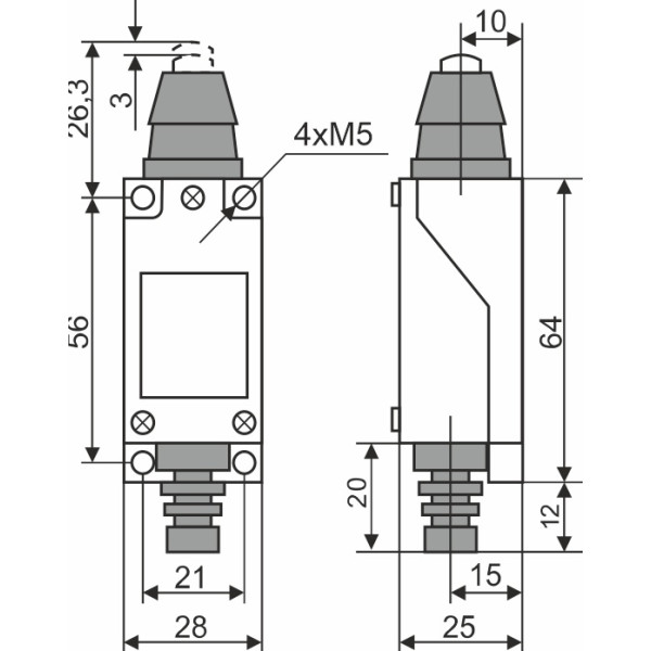 Конечный выключатель Promfactor FLS15M8111P65 - фото №2
