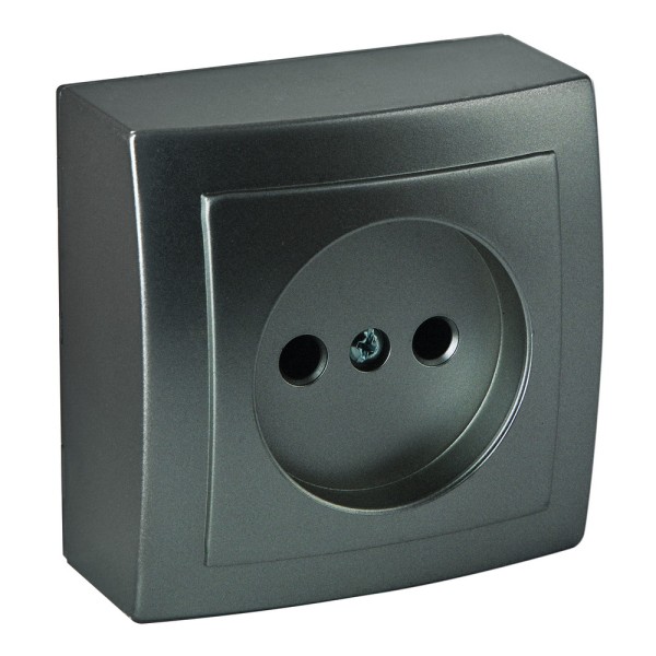 Розетка Nilson Themis антрацит 1-на без заземлення ( 26161015 )