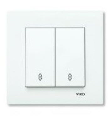 Вимикач прохідний двоклавішний білий VIKO Karre