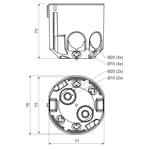 Коробка під розетку Kopos KPR 68/71L - фото №2