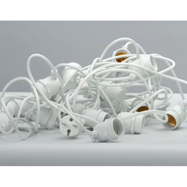 Біла світлодіодна гірлянда Feron CL50-8 "Белт-лайт" (6494) 230В 5м для ламп з цоколем Е27 IP65 - фото №1