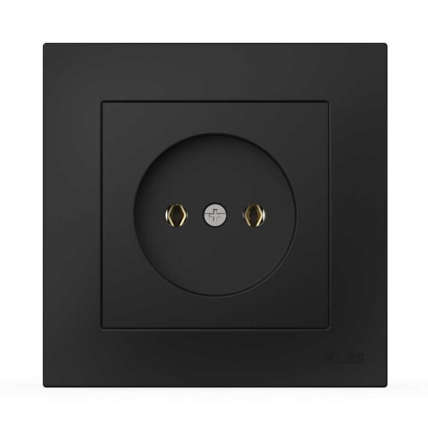 Розетка EL-BI VEGA черный мат 1-я без заземления ( 510-014800-215 )