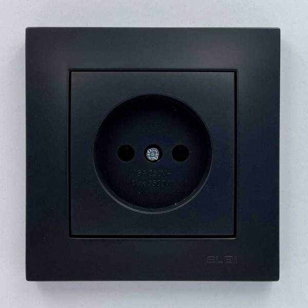 Розетка EL-BI VEGA черный мат 1-я без заземления ( 510-014800-215 ) - фото №1