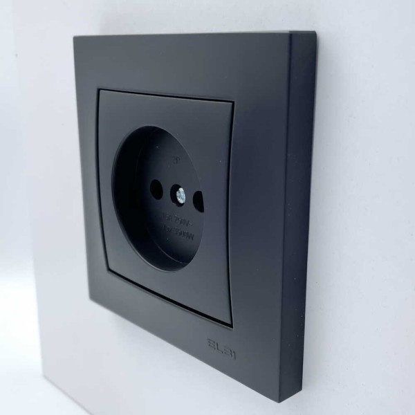 Розетка EL-BI VEGA черный мат 1-я без заземления ( 510-014800-215 ) - фото №2