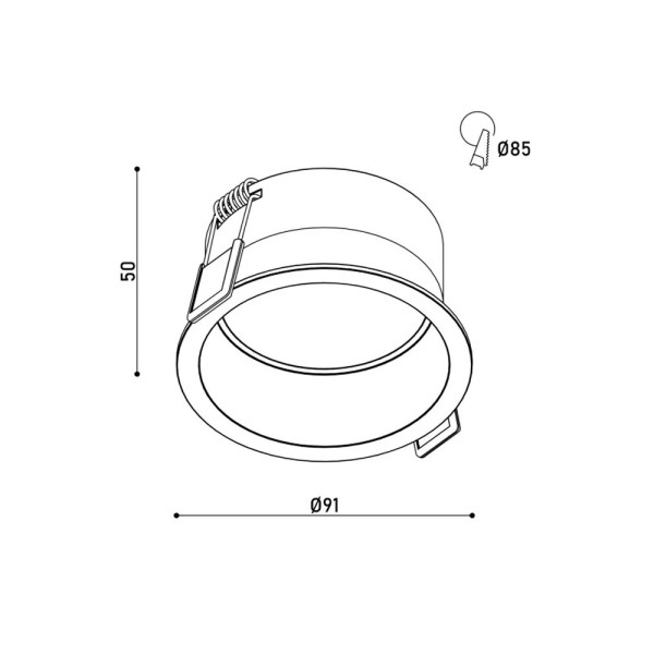 Точковий світильник Kloodi KD-Q019 12W 4К WH LED 840Lm IP44 - фото №4