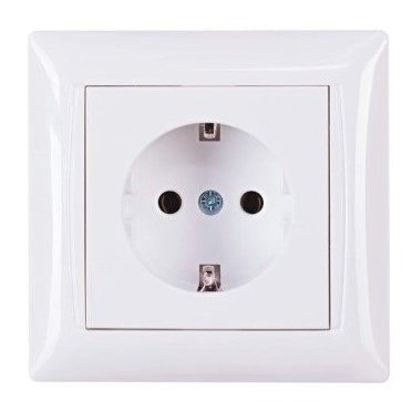 Розетка TNSy Latina с заземлением IP20 белая (TNSy5000053)