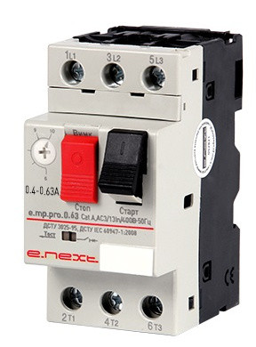 Автомат захисту двигуна E.Next e.mp.pro.0.63 0,4-0,63А