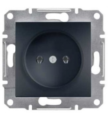 Розетка одинарная без рамки антрацит Asfora, EPH3000171