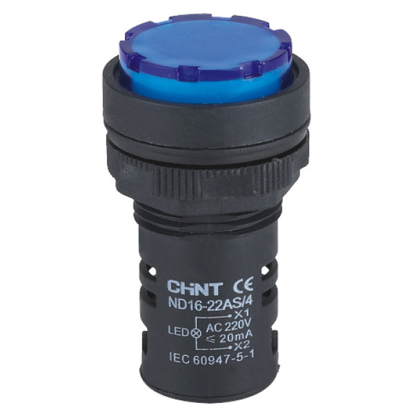 Індикатор Chint ND16-22D/2 AC/DC 230В синій (593074)