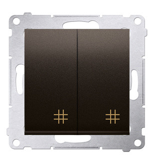 Двойной перекрестный выключатель Kontakt Simon Simon 54 Premium DW7/2.01/46 (бронза)