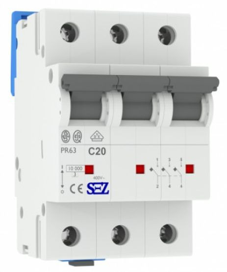 Трехполюсный автомат SEZ 63 C 20А 3P (PR63C20А)