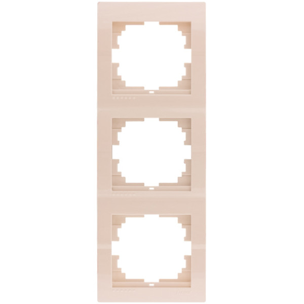 Рамка 3-місна вертикальна кремова, Deriy, Lezard