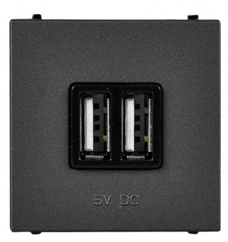 USB розетка ABB Zenit N2285 AN 2М (антрацит)
