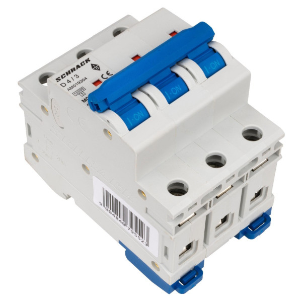 Автоматичний вимикач Schrack AM019304 10кА 4А 3P х-ка D - фото №3