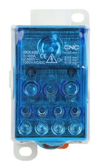 Распределительный блок CNC FTUKK400 400А 49х95х49мм на DIN-рейке (Б00043070)