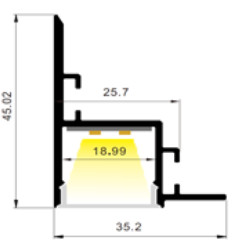 LED-профіль MLG LD35451 з розсіювачем, 2 метра - фото №2