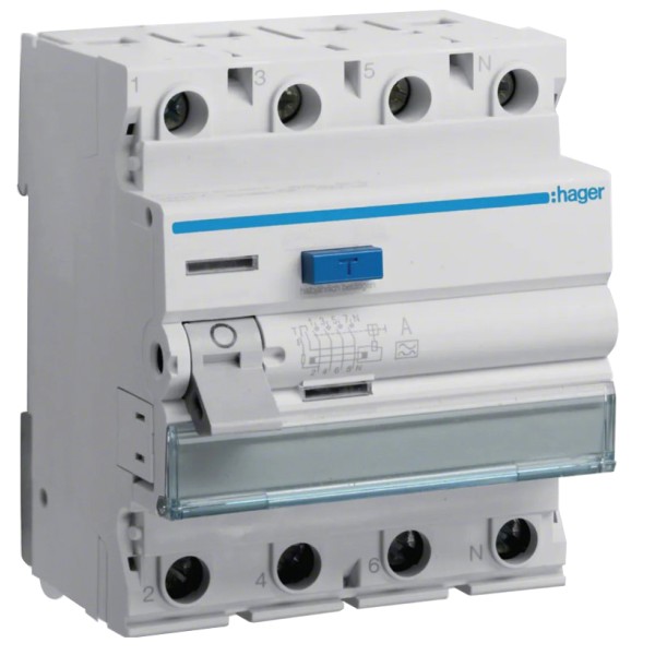 Пристрій захисного відлючення Hager CNA440D 40A 4P 100мА S тип А