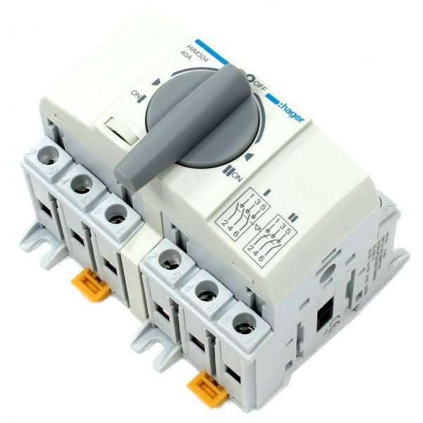Перемикач Hager HIM304 I-0-II 40А 400/690В 3P 5м - фото №5