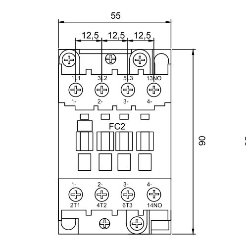 Магнитный пускатель Promfactor FC-2/25А 1NO AC36В (FC20025036) - фото №1