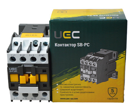 Контактор UEC SB-РC-018 18А 400В/АС3 1NC (PC1-SB-018-400-01) - фото №1