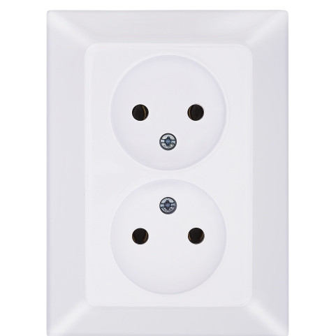 Двойная розетка NE-AD ARAS 93-110-75 белая