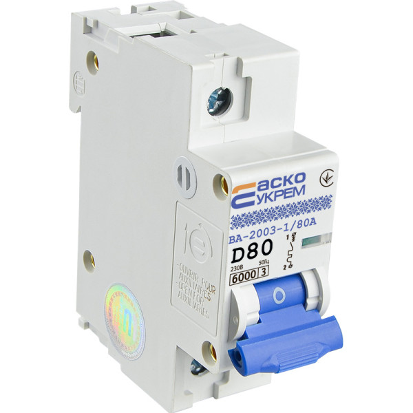 Автоматичний вимикач Аско-Укрем ВА-2003 1р 80А (A0010030008) - фото №2