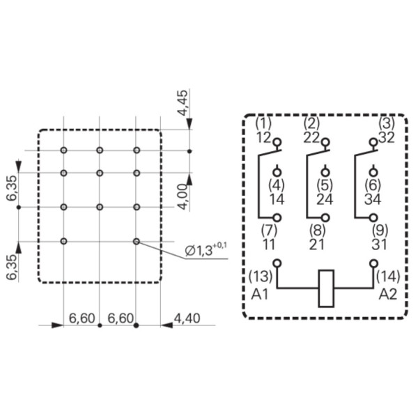Мініатюрне реле Schrack PT370524 24В AC 10А - фото №2