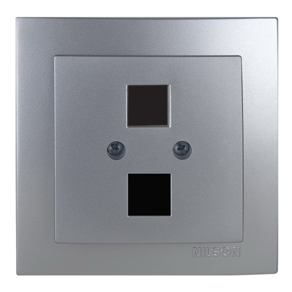 Розетка Nilson Touran срібло комп'ютерна 2-на без модуля ( 24131043 )