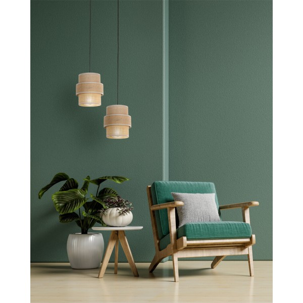 Підвісний світильник, люстра TK Lighting 5401 Calisto E27 1x15W IP20 бежевий - фото №1