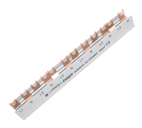 Фазная шина Hager KDN451D 3P+N 16мм² 12M