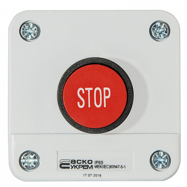 Одномісний пост Аско-Укрем XAL-B114 з кнопкою «Стоп» (A0140020003) - фото №1