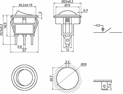 Переключатель E.Next e.switch.key.01 3pin с индикацией (s2040001) - фото №1
