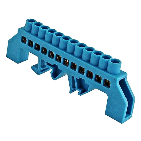 Універсальна шина TNSy ізольована «N» ШЛУ6х9-12 на DIN-рейку синя (TNSy5500461)