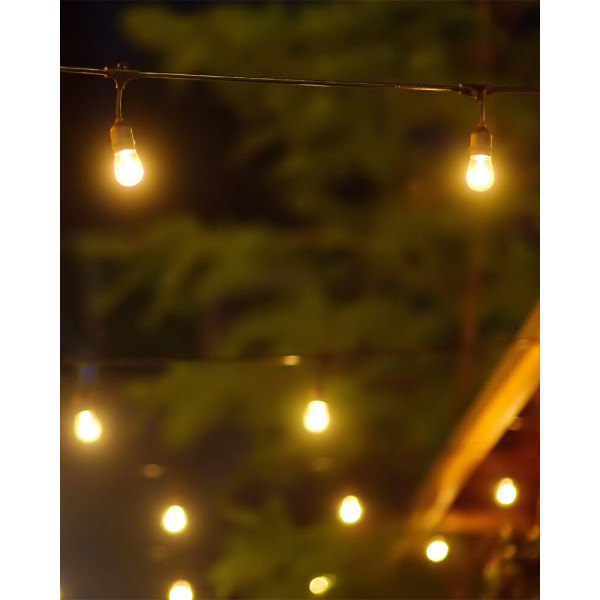 Гирлянда на солнечной батарее Goldlux 328656 Party LED 10 2700K IP44 черная - фото №3