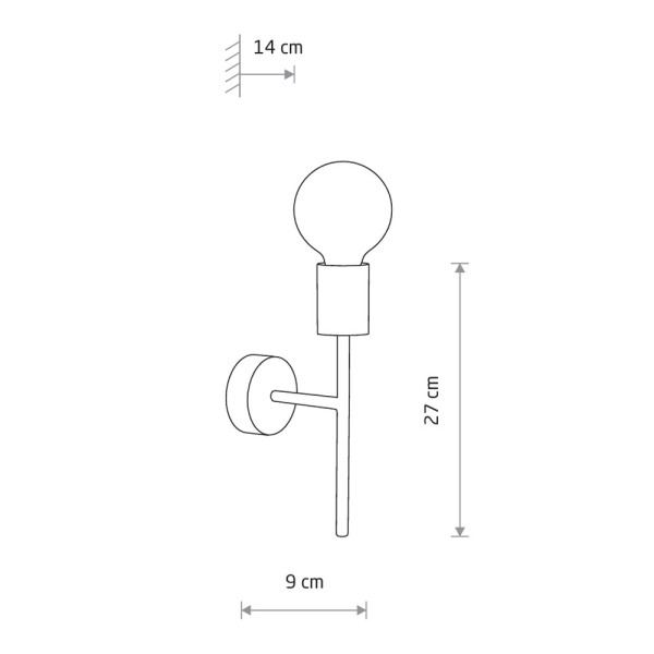 Бра, настінний світильник Nowodvorski 7762 Radius E27 1x25W IP20 чорний - фото №3