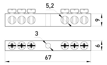 Нулевая шина E.Next e.bsc.stand.20.6 6 отверстий 20А (s055002) - фото №1