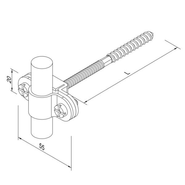 Держатель молниеприемника Leo Lightman Fix Ø16 StZn (312011) - фото №2