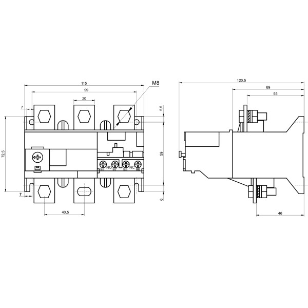 Тепловое реле Promfactor FTR 630 380-630А (FTR630630) - фото №1