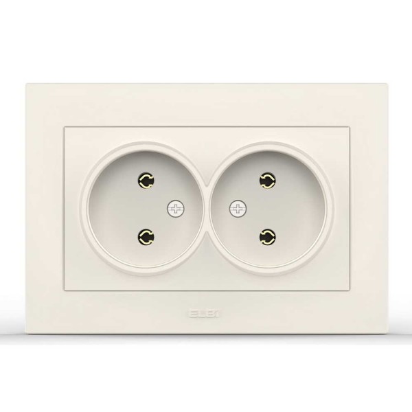 Розетка EL-BI VEGA белая 2-я без заземления ( 510-010230-908 )