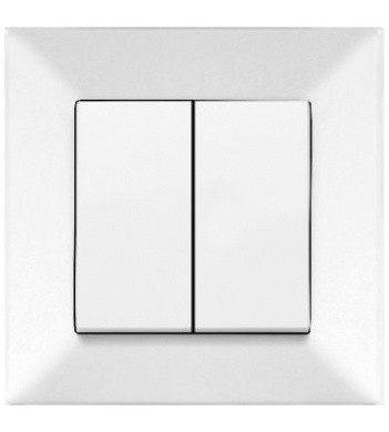 Вимикач 2-клавішний Meridian, білий