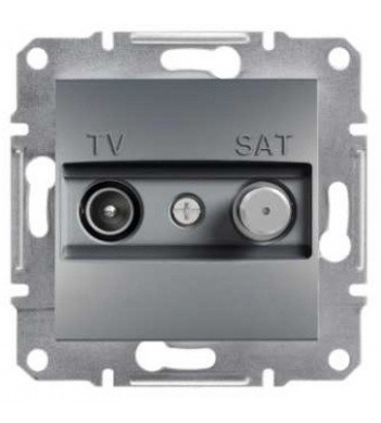 Розетка TV-SAT индивид.1dB без рамки сталь Asfora, EPH3400462