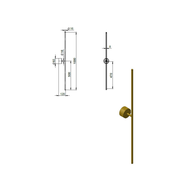 Бра, настенный светильник Pikart 26308-10 Line 1000 Led 1x8.6W 3000K mod1 IP20 Wh - фото №1