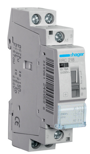Реле Hager ERC218, 1НО+1НЗ, 230 В